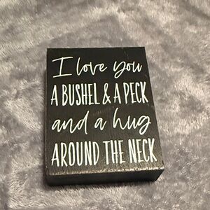 I Love You Wall Sign - Black with White Script